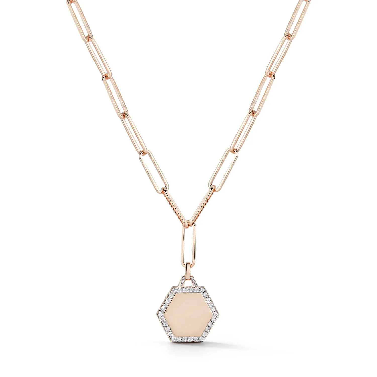 Dora Diamond Hexagon Pendant (Engravable)