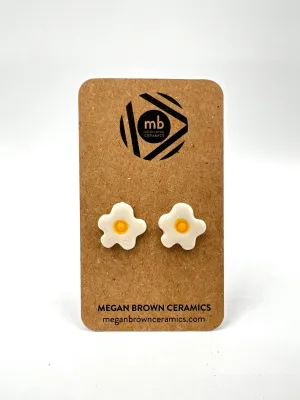 Egg Flower Stud Earrings