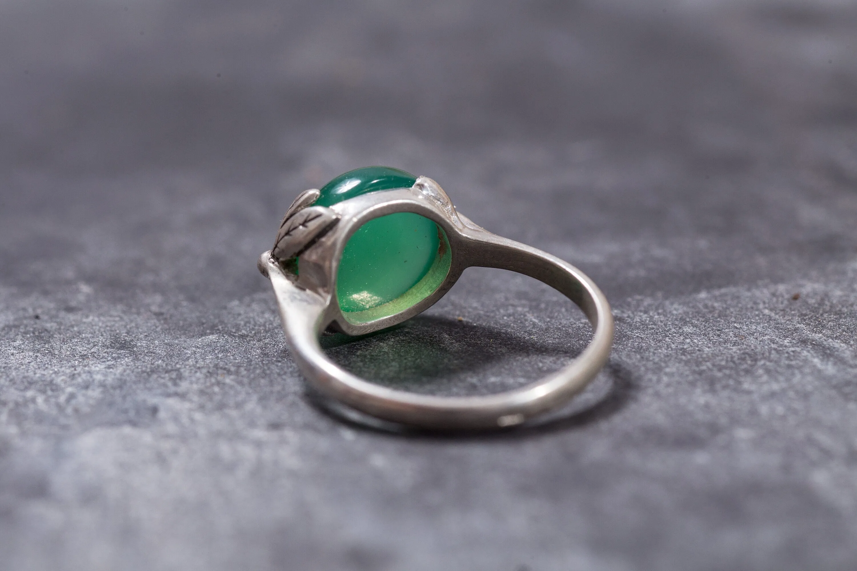 Emerald Leaf Ring - Green Statement Ring - Boho Emerald Ring