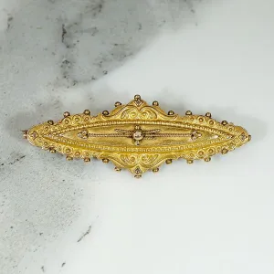 Etruscan Revival 15ct English Gold Brooch Locket