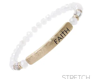 FAITH - White Crystal Inspirational Bracelet