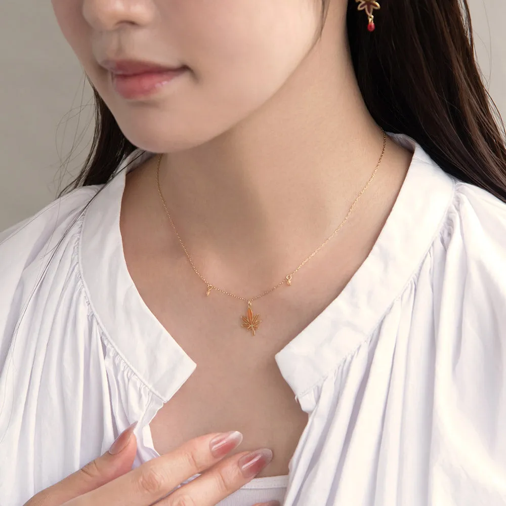 Fall Momiji Leaf Necklace