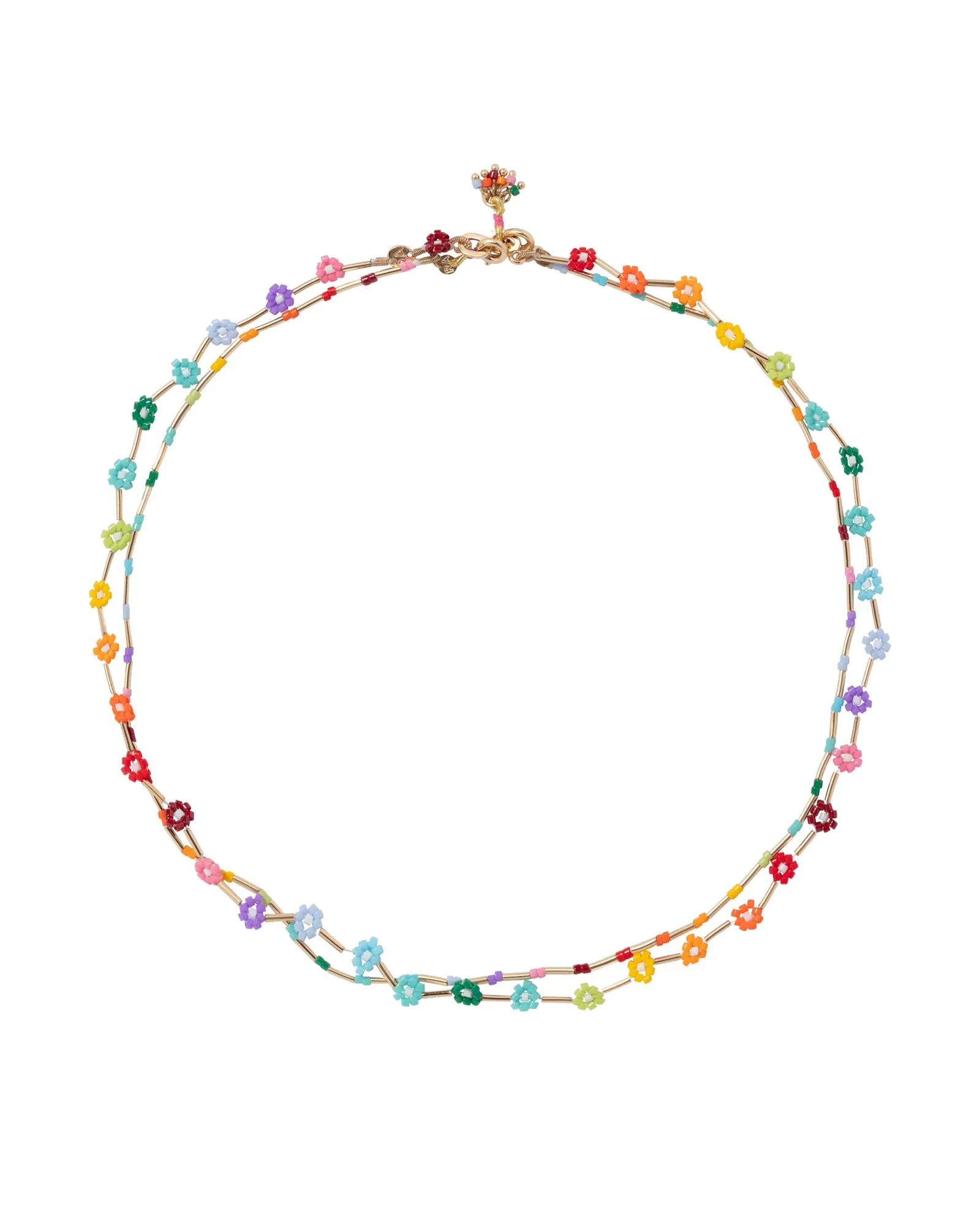 Flower Patch Necklace in Rainbow