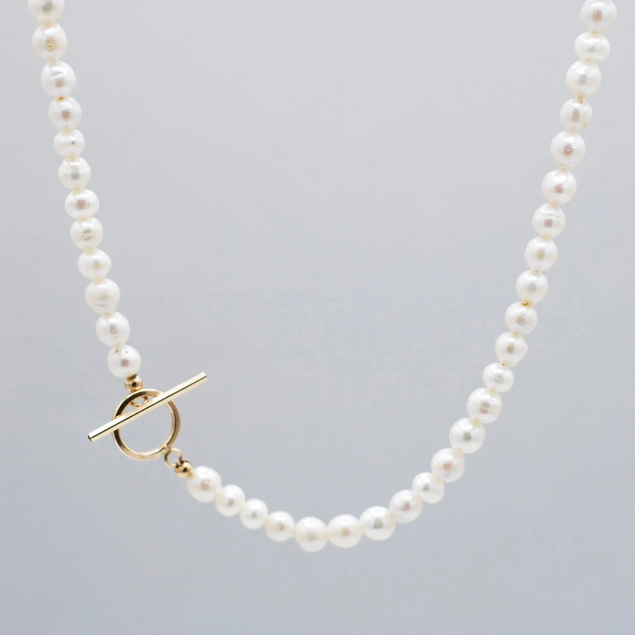 Freshwater Pearl & 14k Gold Filled Toggle Necklace