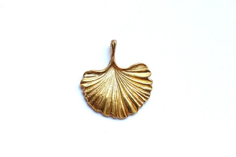 Ginkgo Leaf Charm, Britannium Charm, Silver Charm, Gold Charm, Gold Pendant, Silver Pendant, Nature Jewelry, Jewelry Making, Jewelry Finding