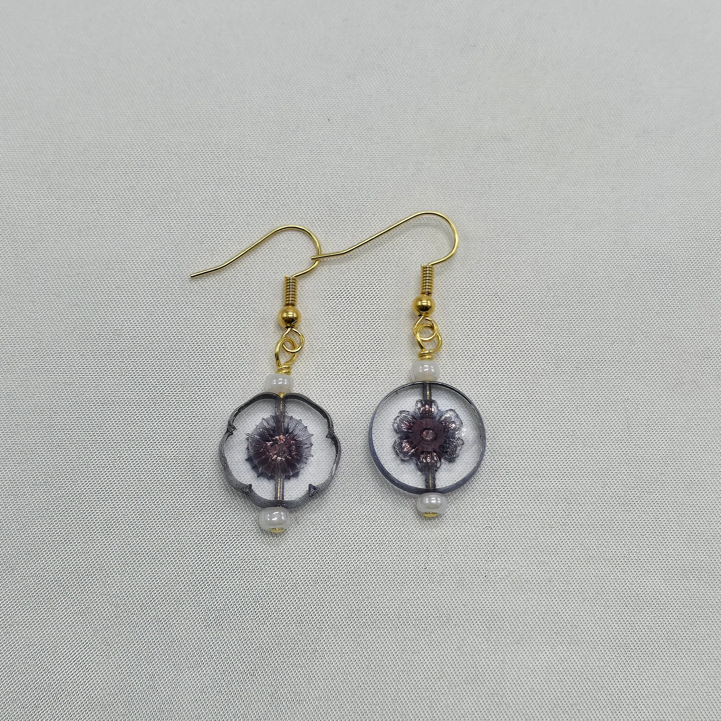 Glass Flower Earrings