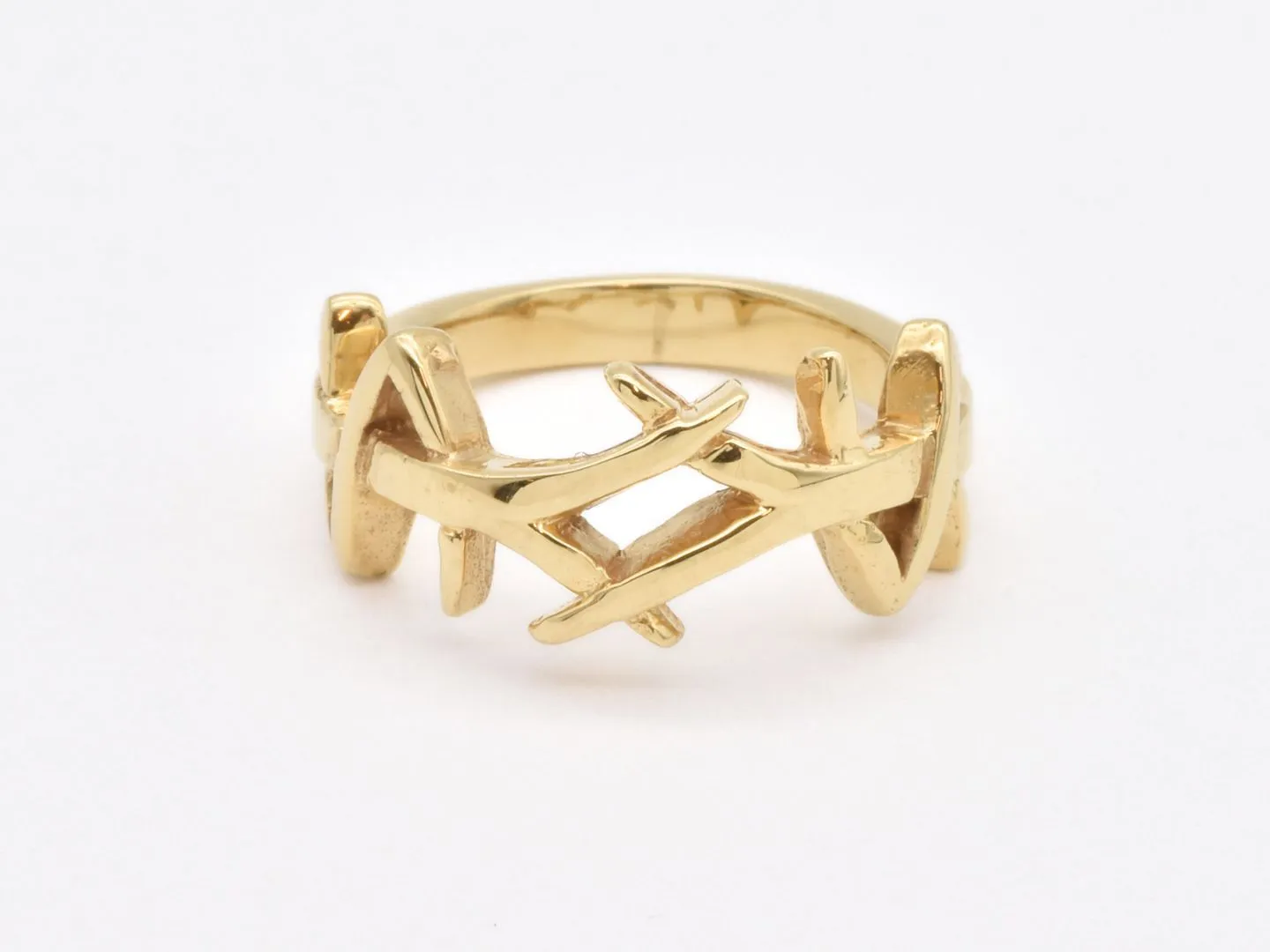 Gold Abstract Ring - Picasso Graffiti Ring, Gold Thorn Ring