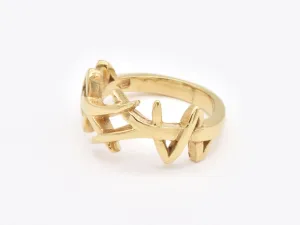 Gold Abstract Ring - Picasso Graffiti Ring, Gold Thorn Ring