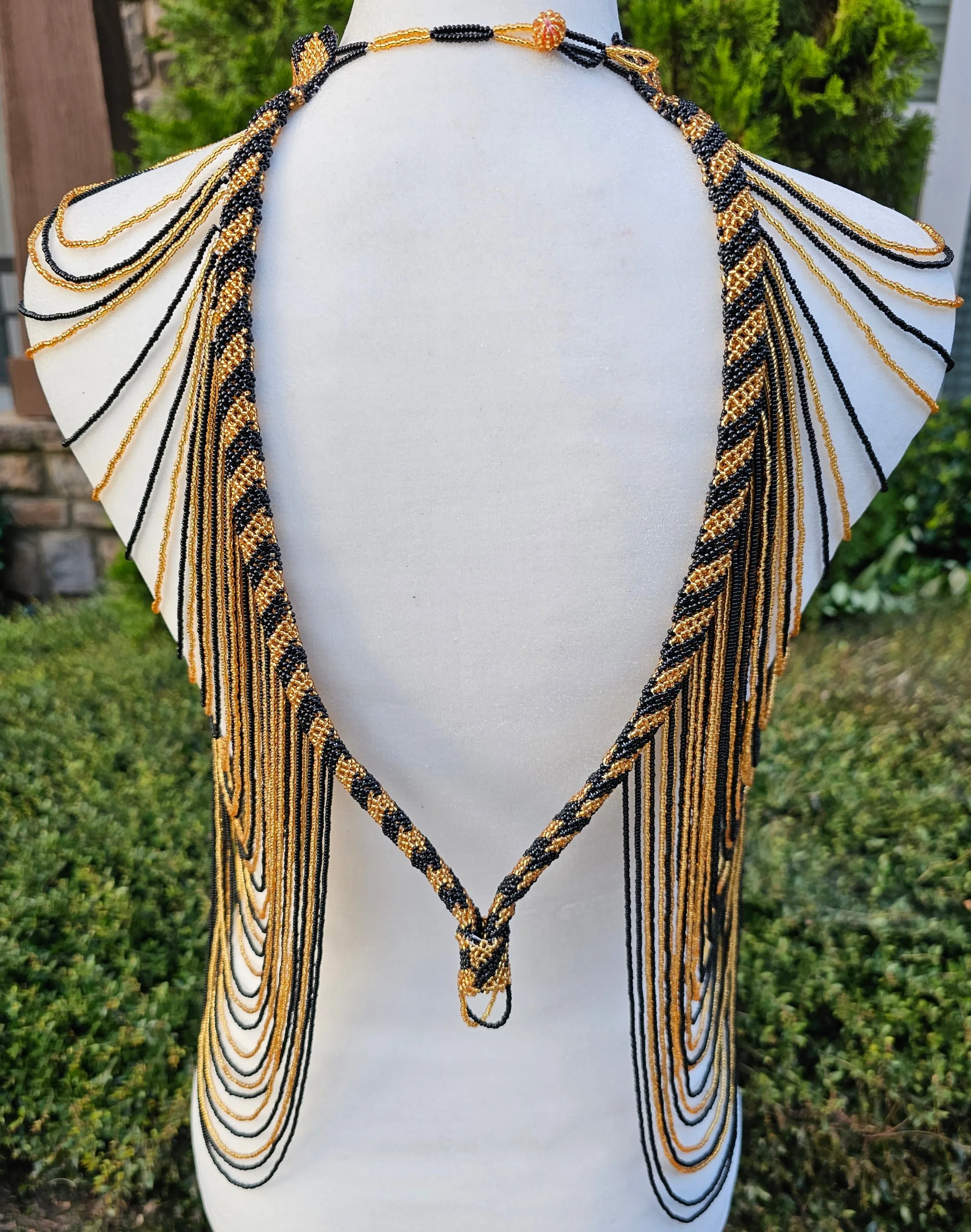 Gold & Black Cascading Body Necklace