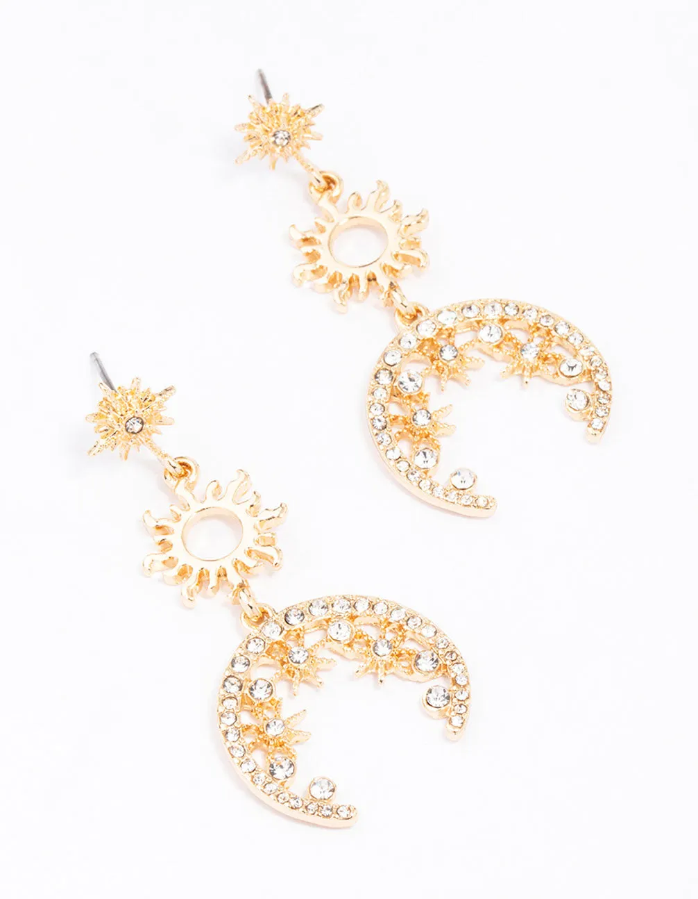 Gold Celestial Drop Earrings