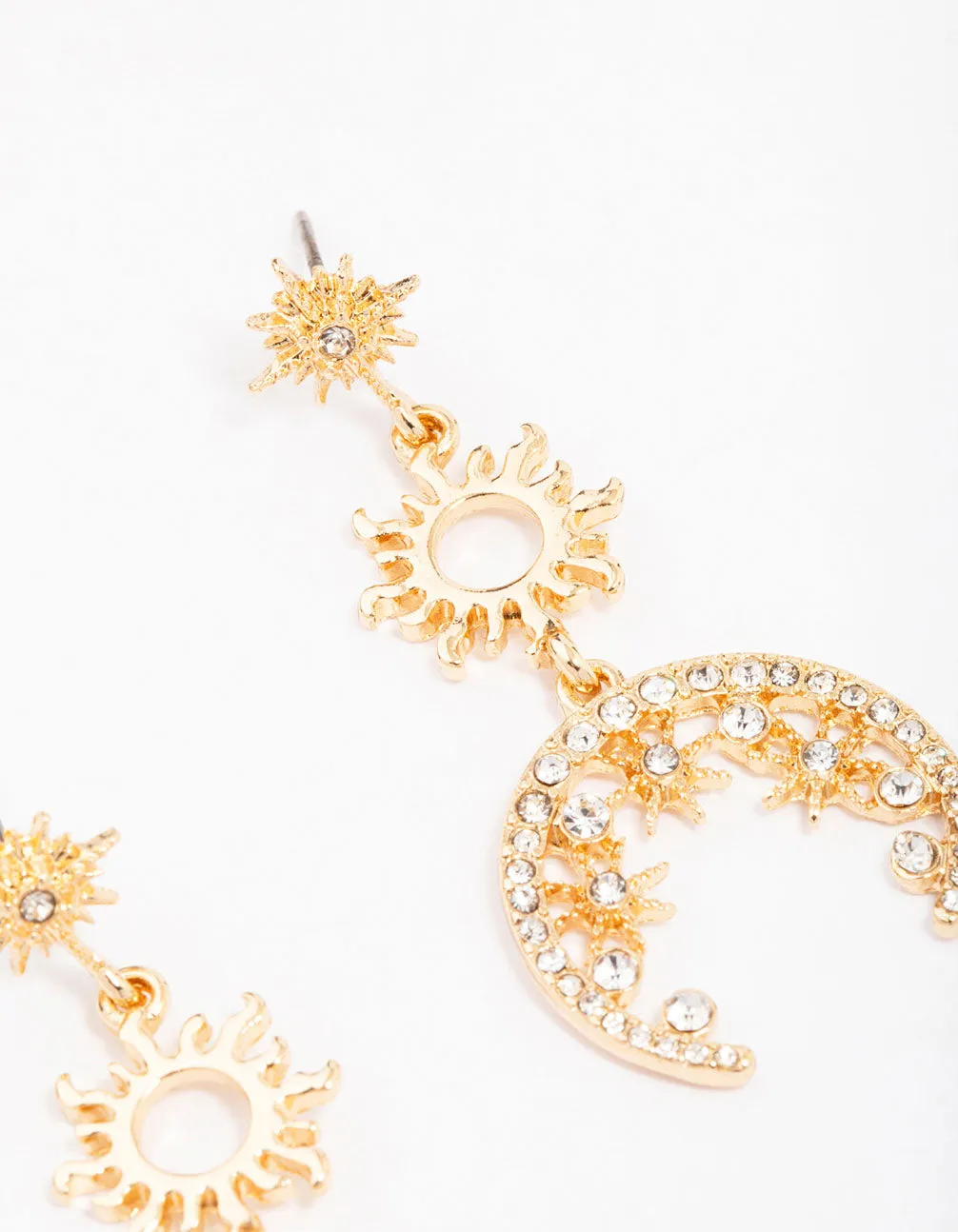 Gold Celestial Drop Earrings