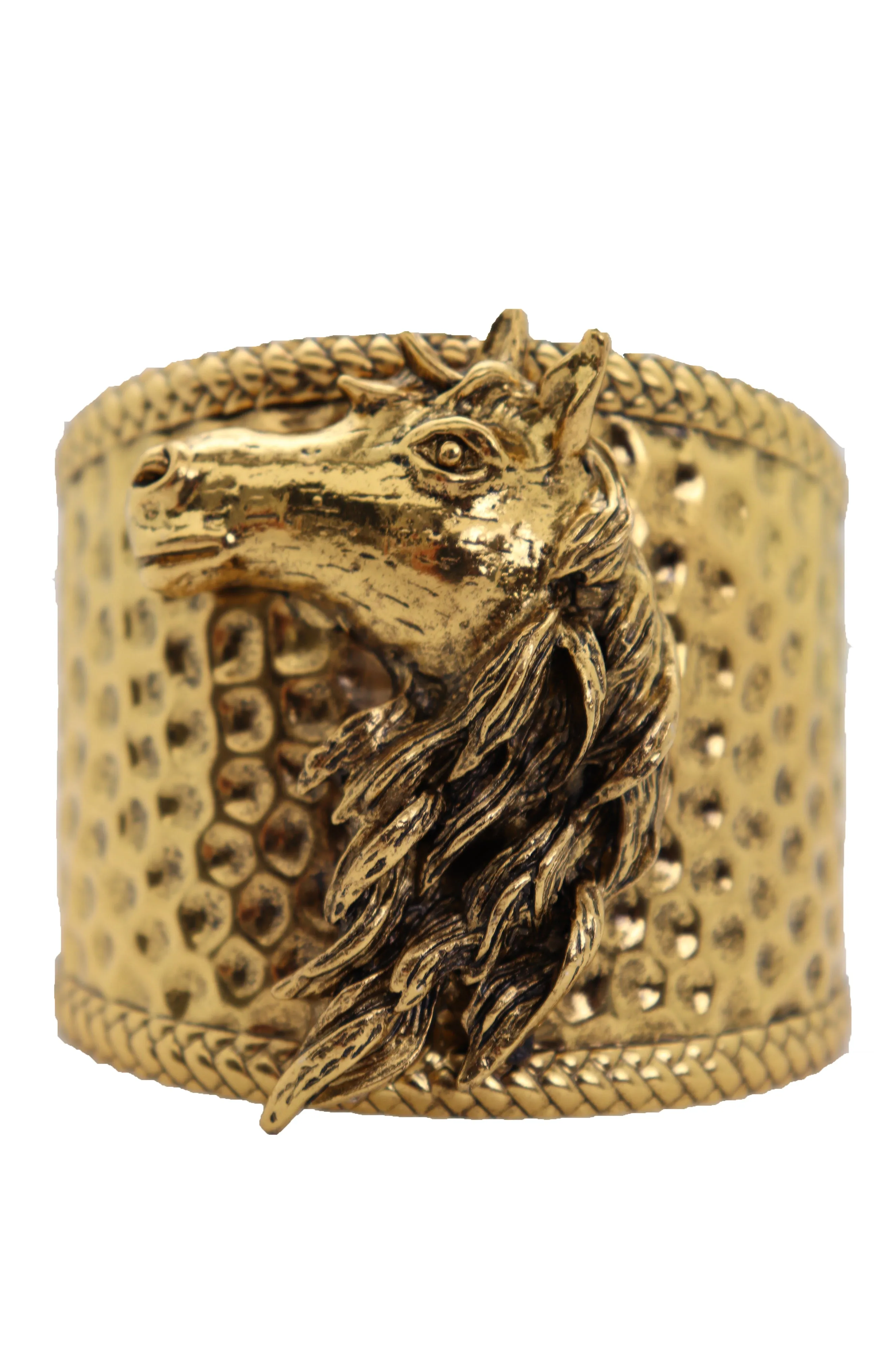 Gold Fashion Metal Wrist Cuff Bracelet Horse Head Animal Rodeo Jewelry Hot