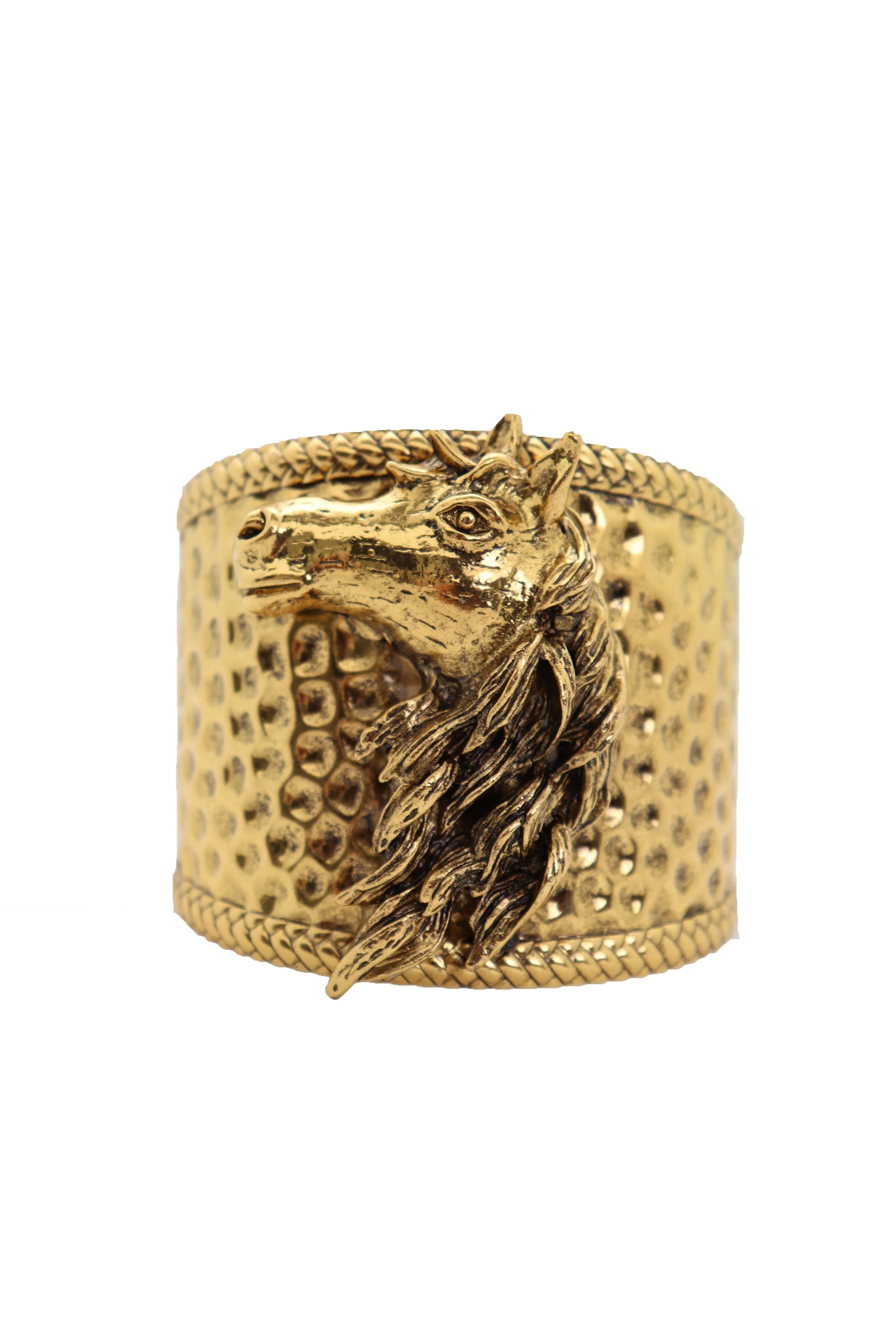 Gold Fashion Metal Wrist Cuff Bracelet Horse Head Animal Rodeo Jewelry Hot