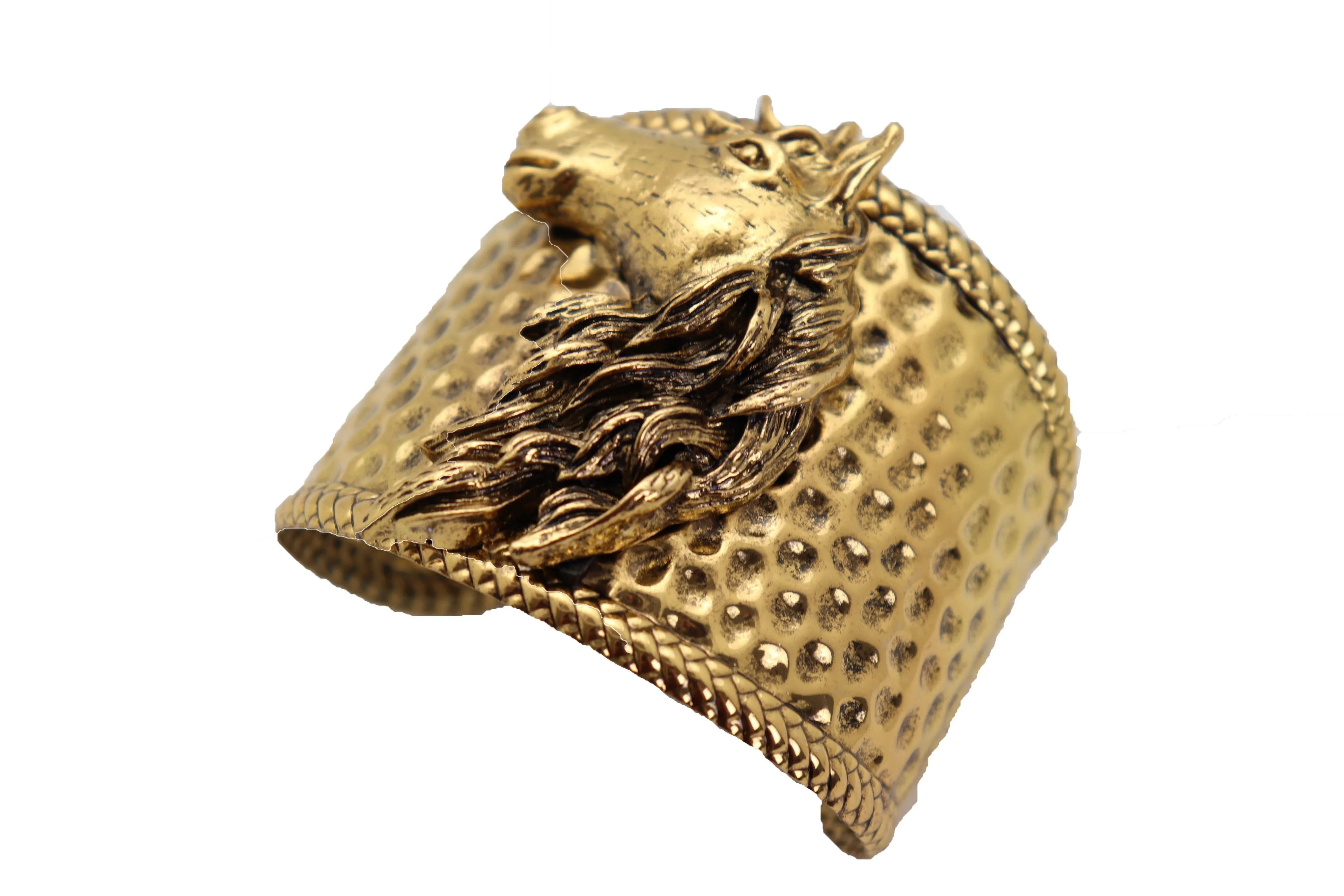 Gold Fashion Metal Wrist Cuff Bracelet Horse Head Animal Rodeo Jewelry Hot