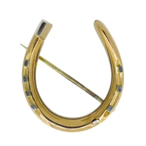 Gold Horseshoe Brooch