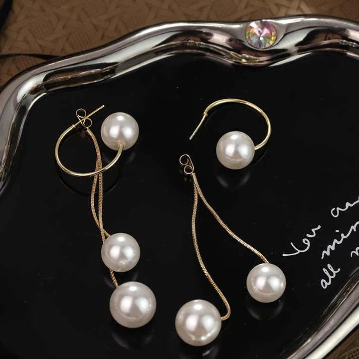 Gold Plated Pearl Drops Earrings