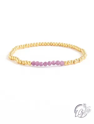 Gold Plated Stretch Bead Bracelet