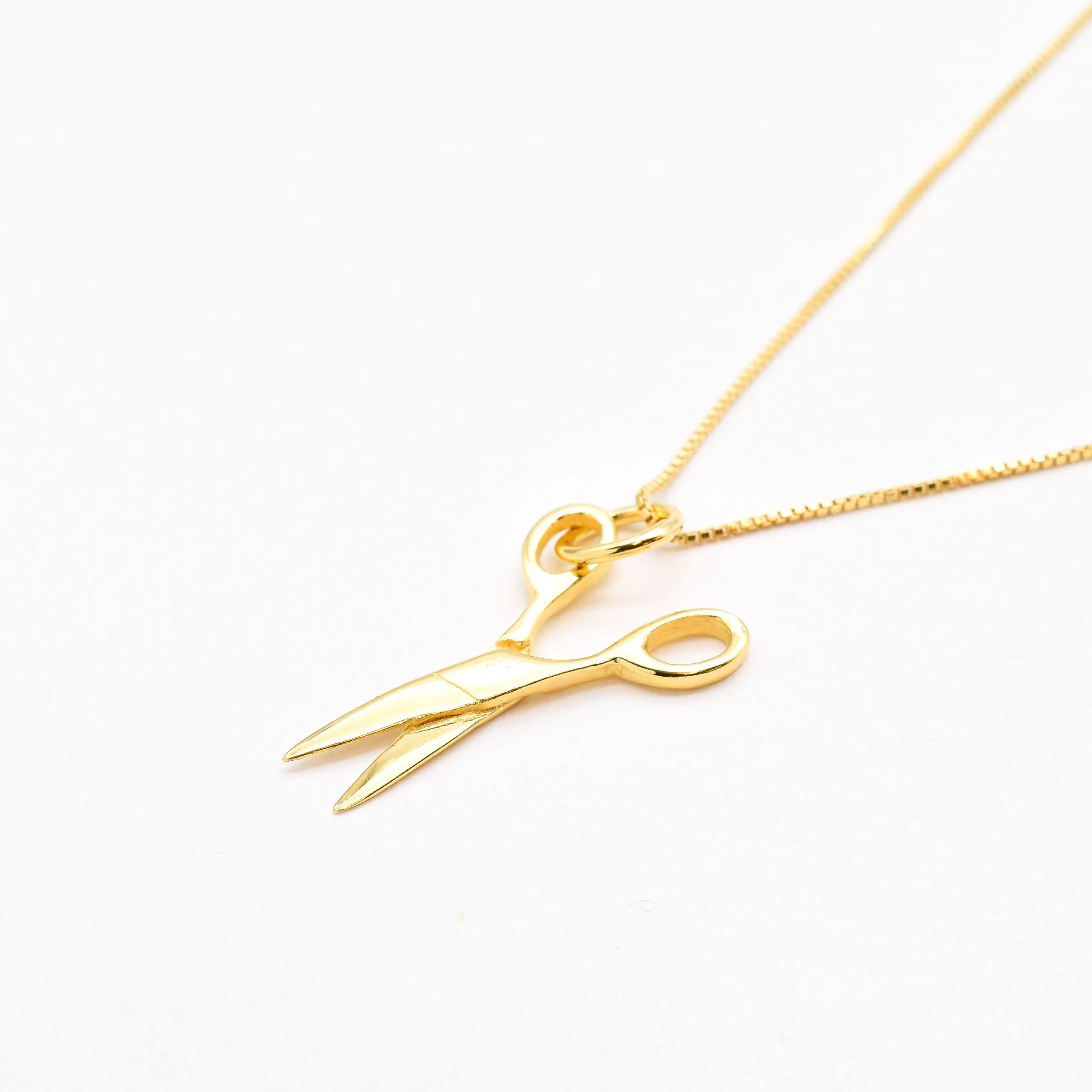 Gold Scissors Pendant - Mini Scissors Necklace - Dainty Cutter Necklace