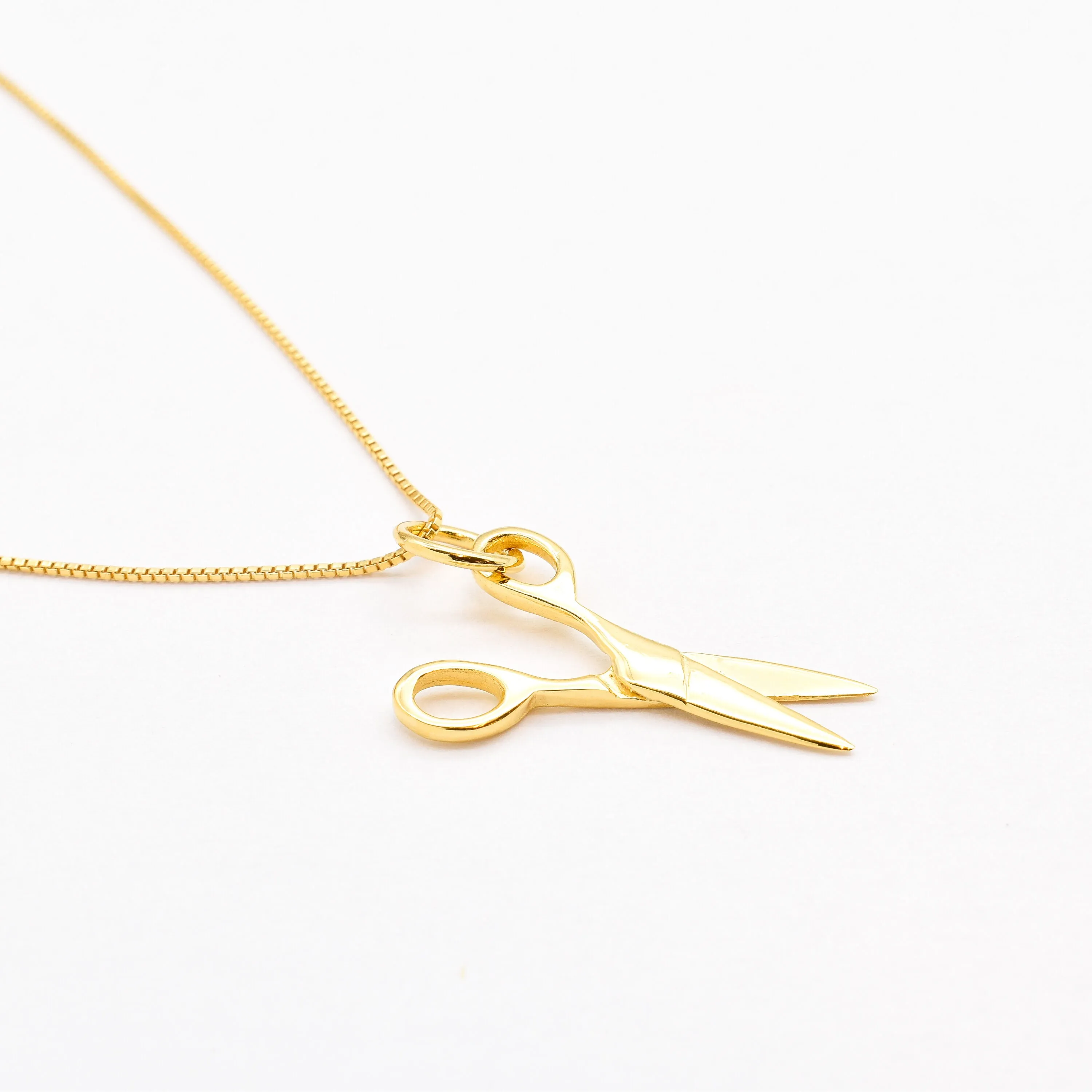 Gold Scissors Pendant - Mini Scissors Necklace - Dainty Cutter Necklace