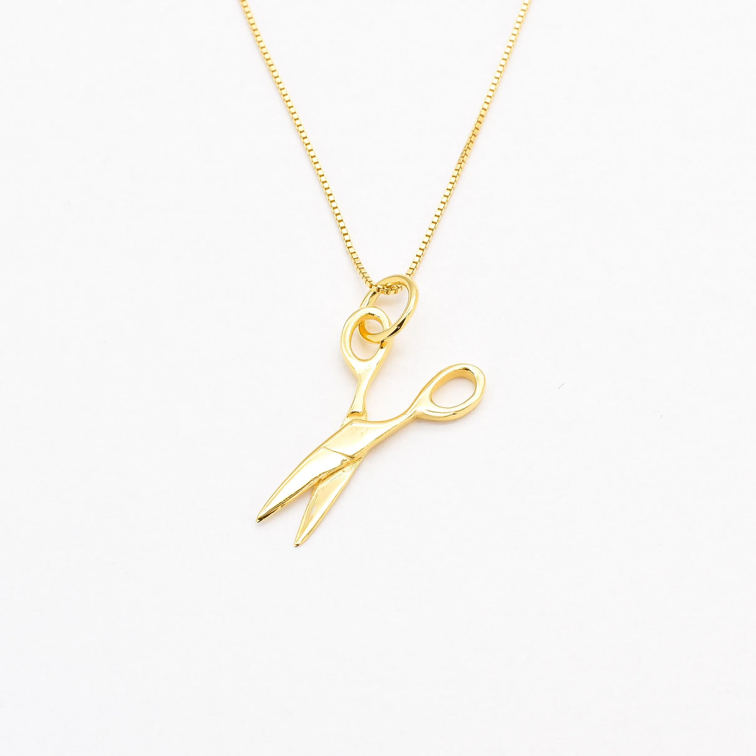 Gold Scissors Pendant - Mini Scissors Necklace - Dainty Cutter Necklace