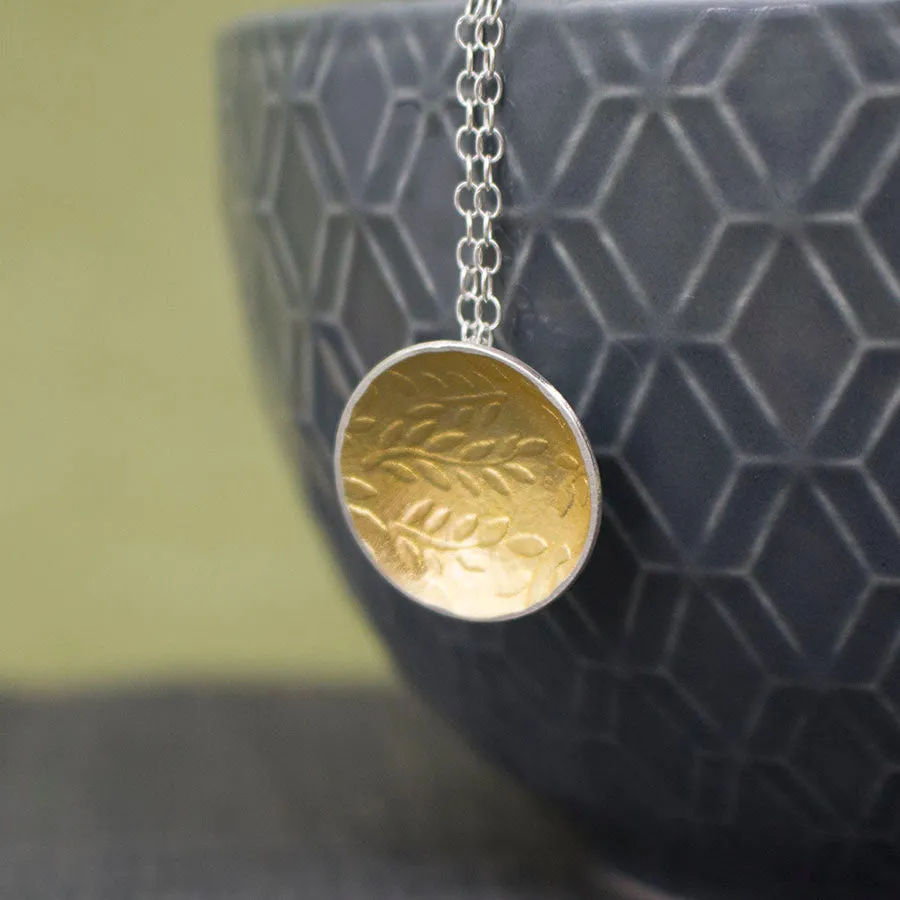 Golden Leaf Cup Pendant