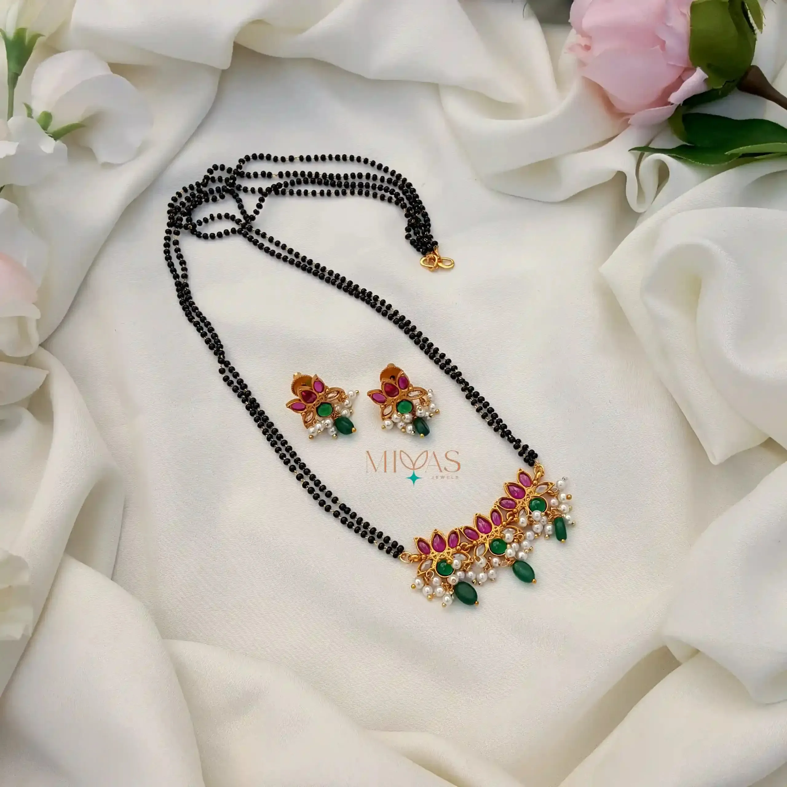 Graceful Lotus Motif Mangalsutra chain