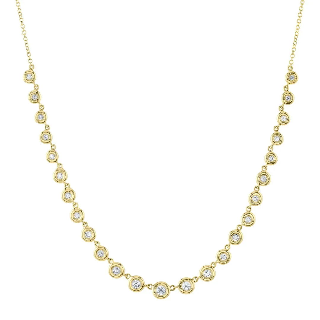 Graduated Diamond Bezel Necklace