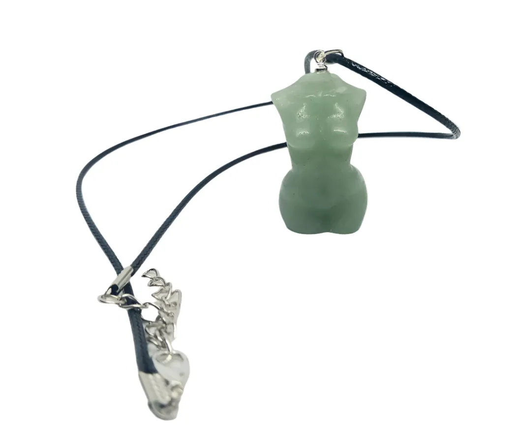 Green Aventurine Crystal Lady Body Pendant Necklace