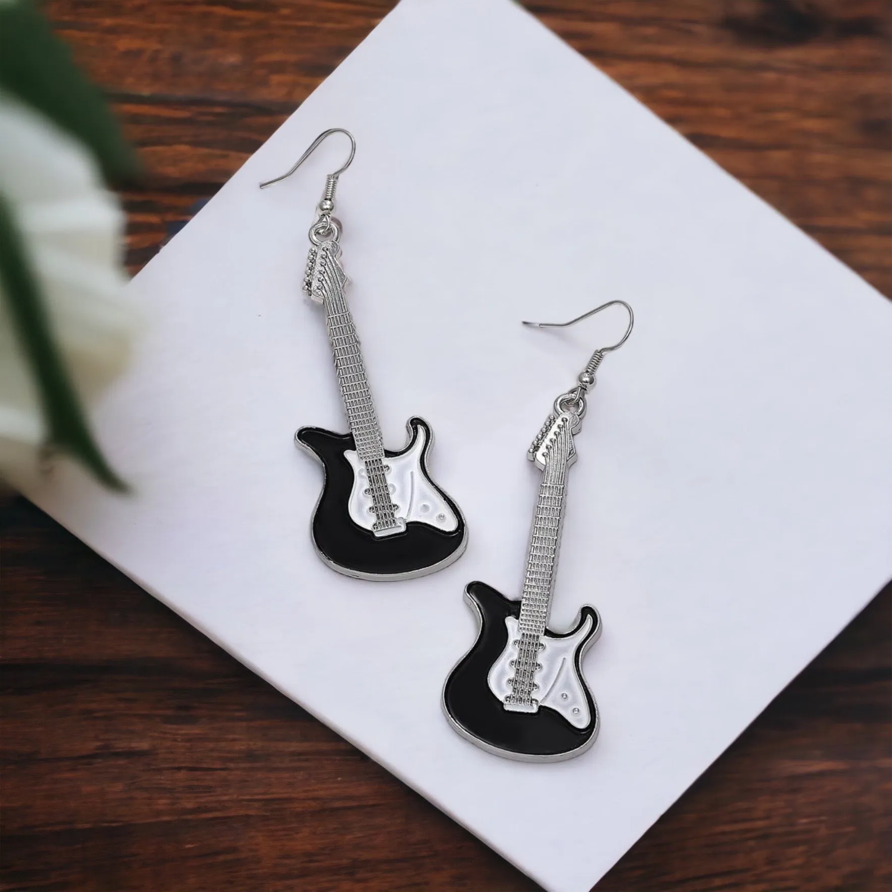 Guitar Earrings - Music Earrings, Guitar Jewelry, Guitar Accessories, Music Teacher, Musical Notes