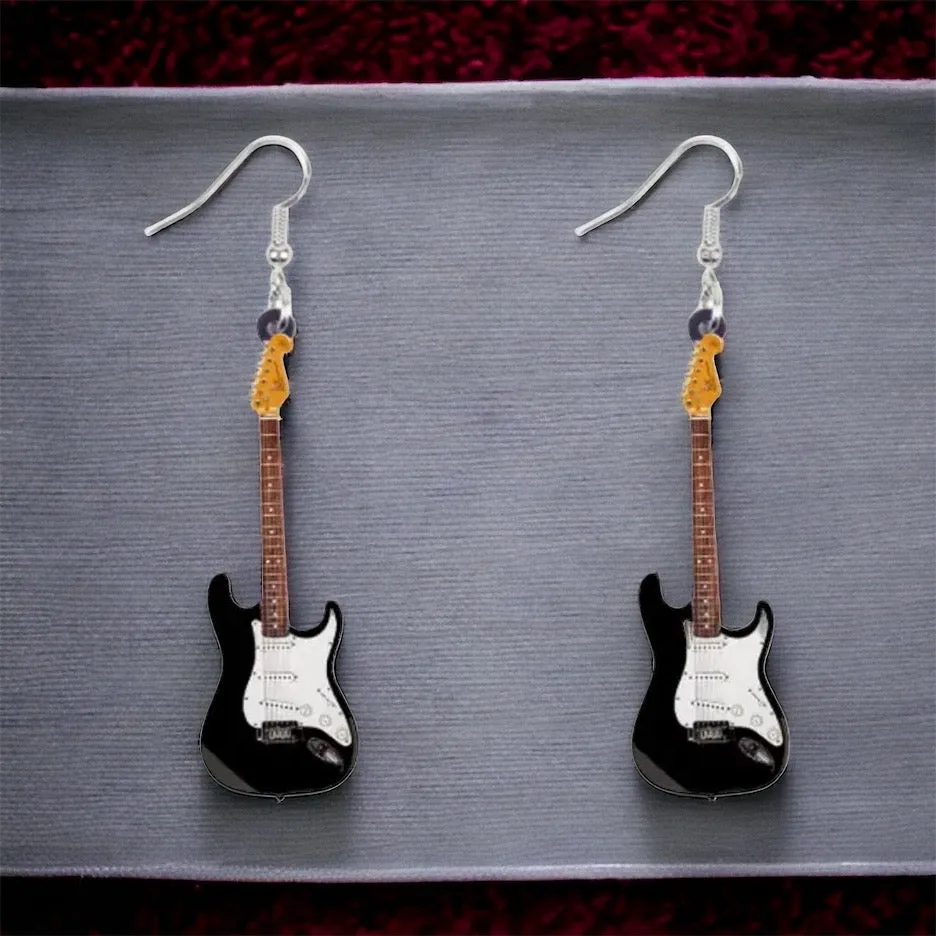 Guitar Earrings - Music Earrings, Guitar Jewelry, Guitar Accessories, Music Teacher, Musical Notes