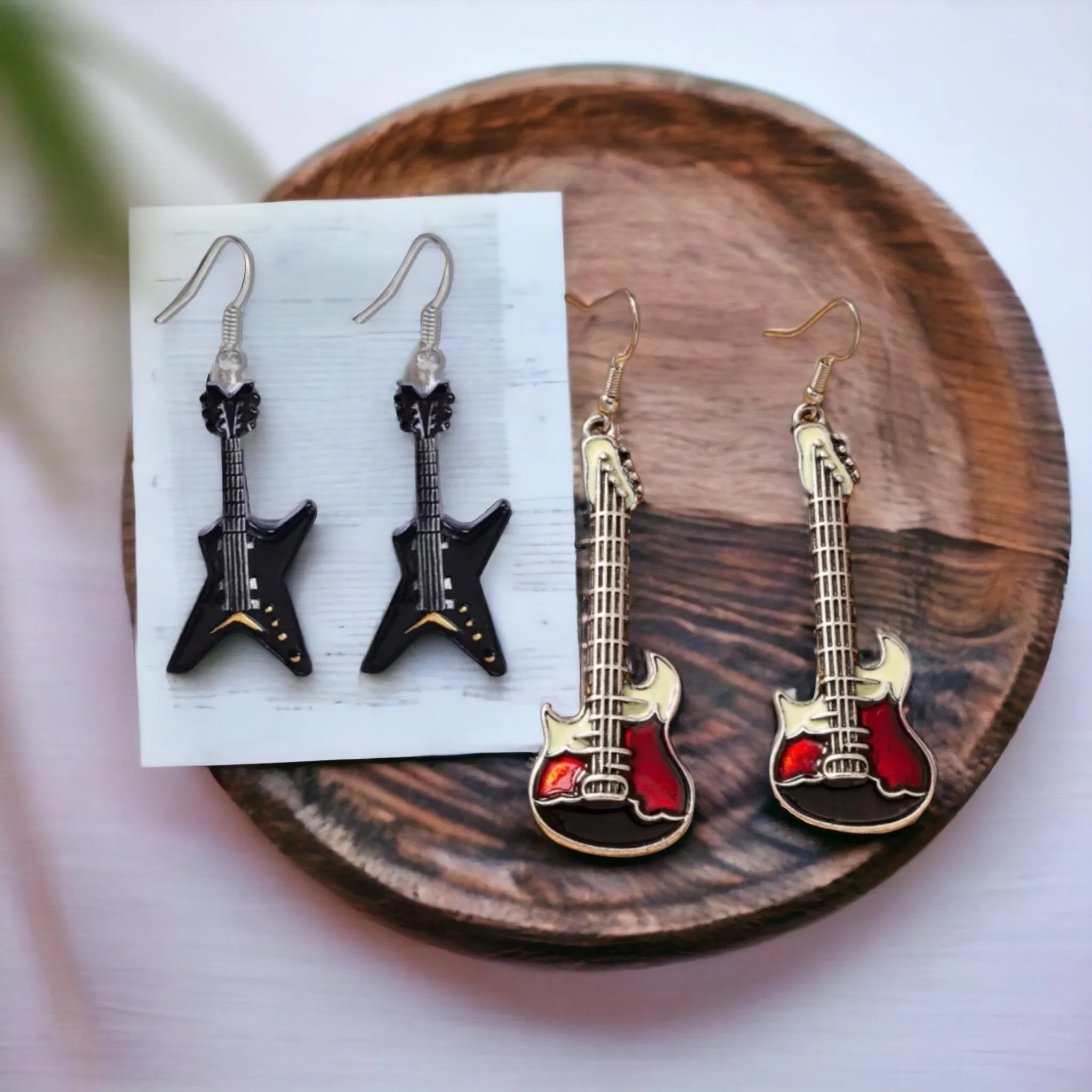 Guitar Earrings - Music Earrings, Guitar Jewelry, Guitar Accessories, Music Teacher, Musical Notes