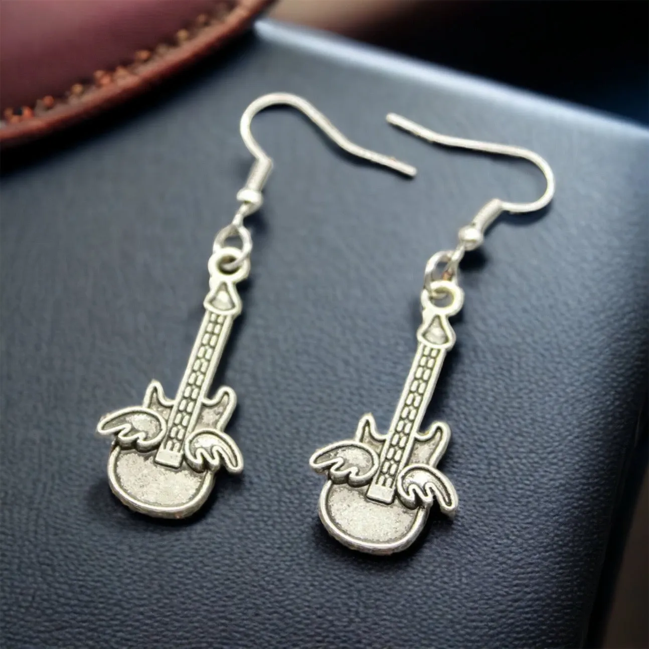 Guitar Earrings - Music Earrings, Guitar Jewelry, Guitar Accessories, Music Teacher, Musical Notes