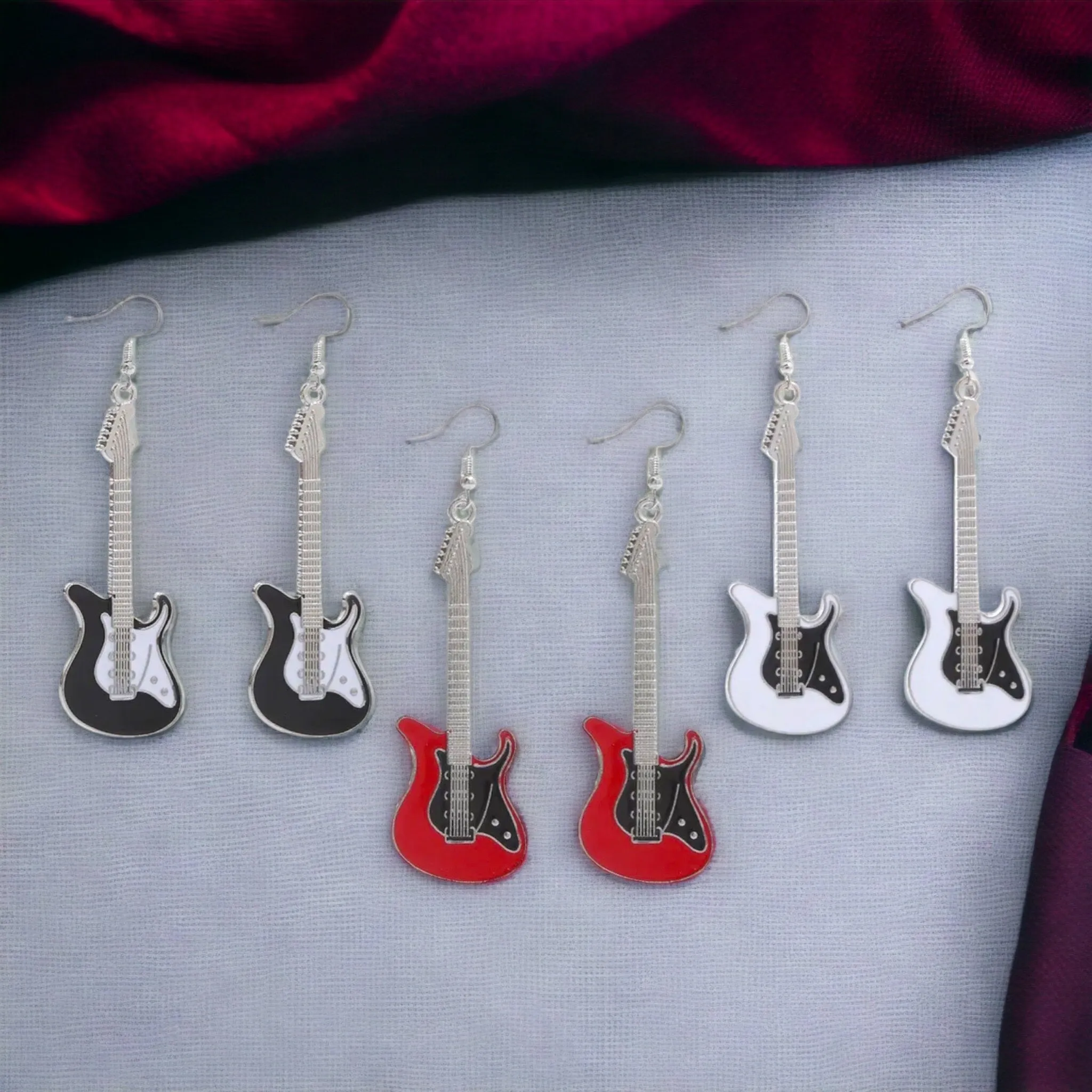 Guitar Earrings - Music Earrings, Guitar Jewelry, Guitar Accessories, Music Teacher, Musical Notes