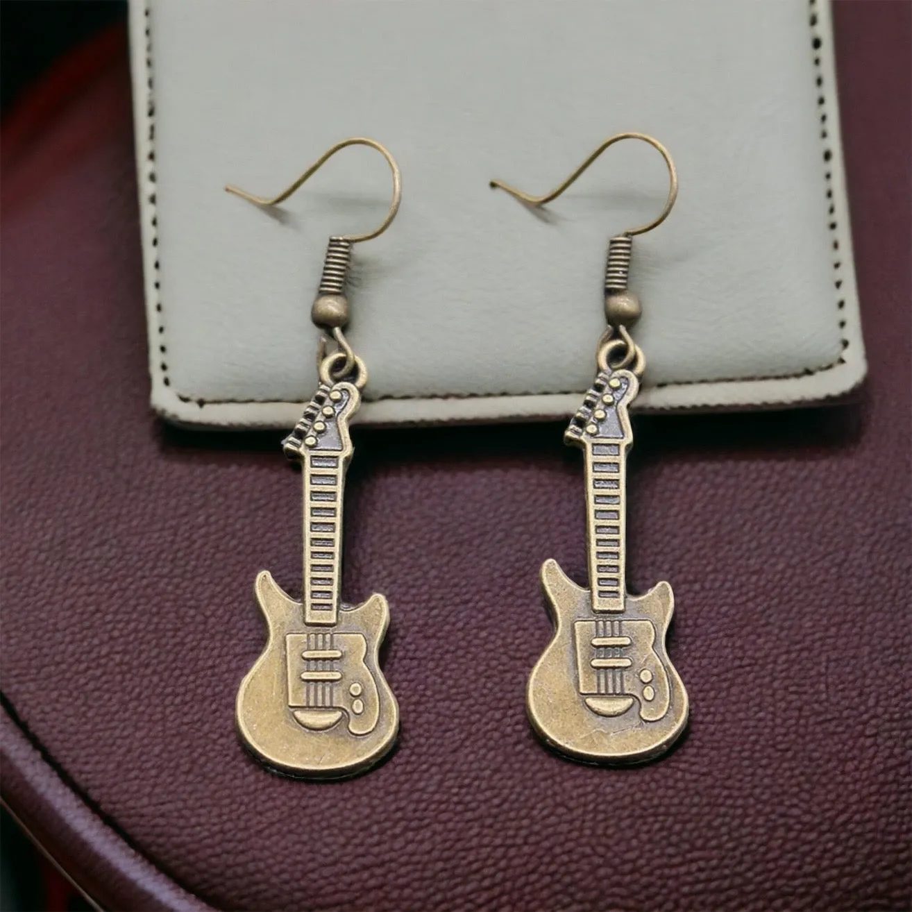 Guitar Earrings - Music Earrings, Guitar Jewelry, Guitar Accessories, Music Teacher, Musical Notes