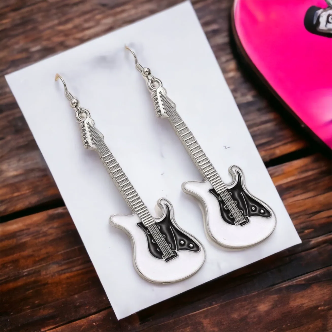 Guitar Earrings - Music Earrings, Guitar Jewelry, Guitar Accessories, Music Teacher, Musical Notes