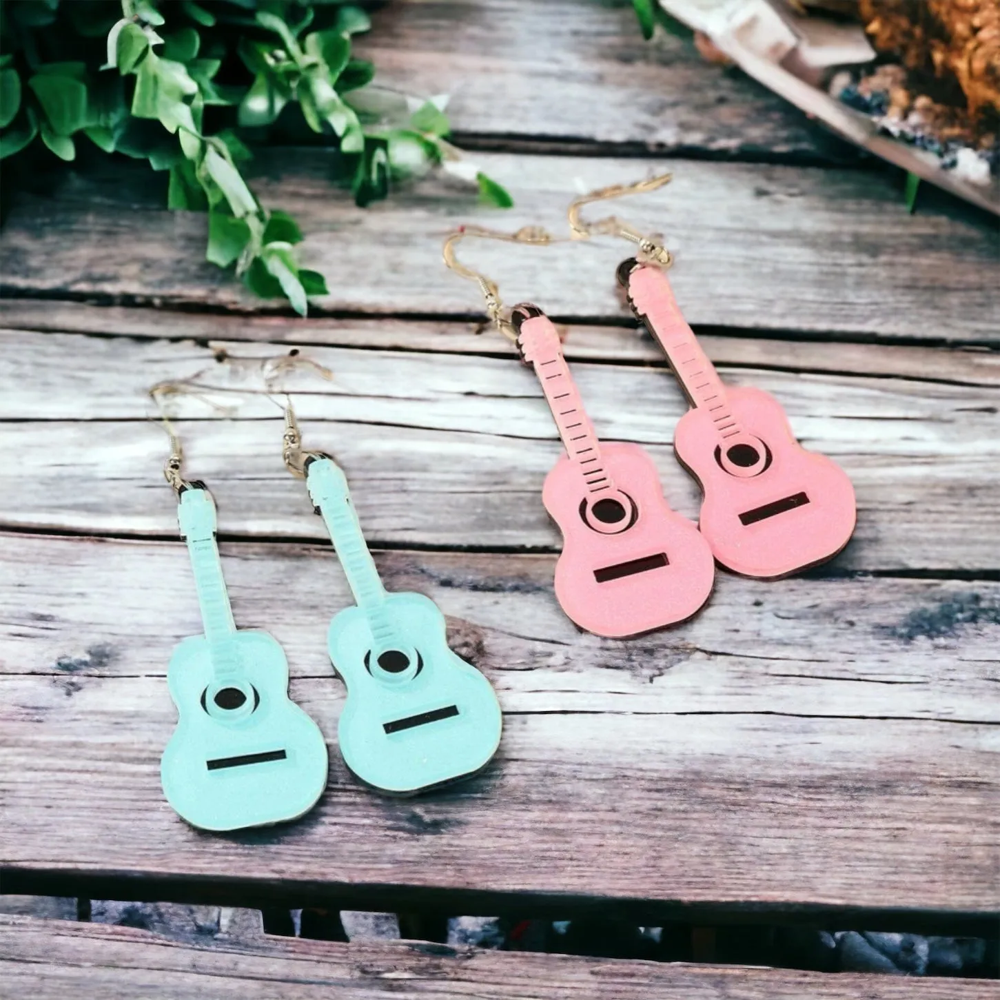 Guitar Earrings - Music Earrings, Guitar Jewelry, Guitar Accessories, Music Teacher, Musical Notes