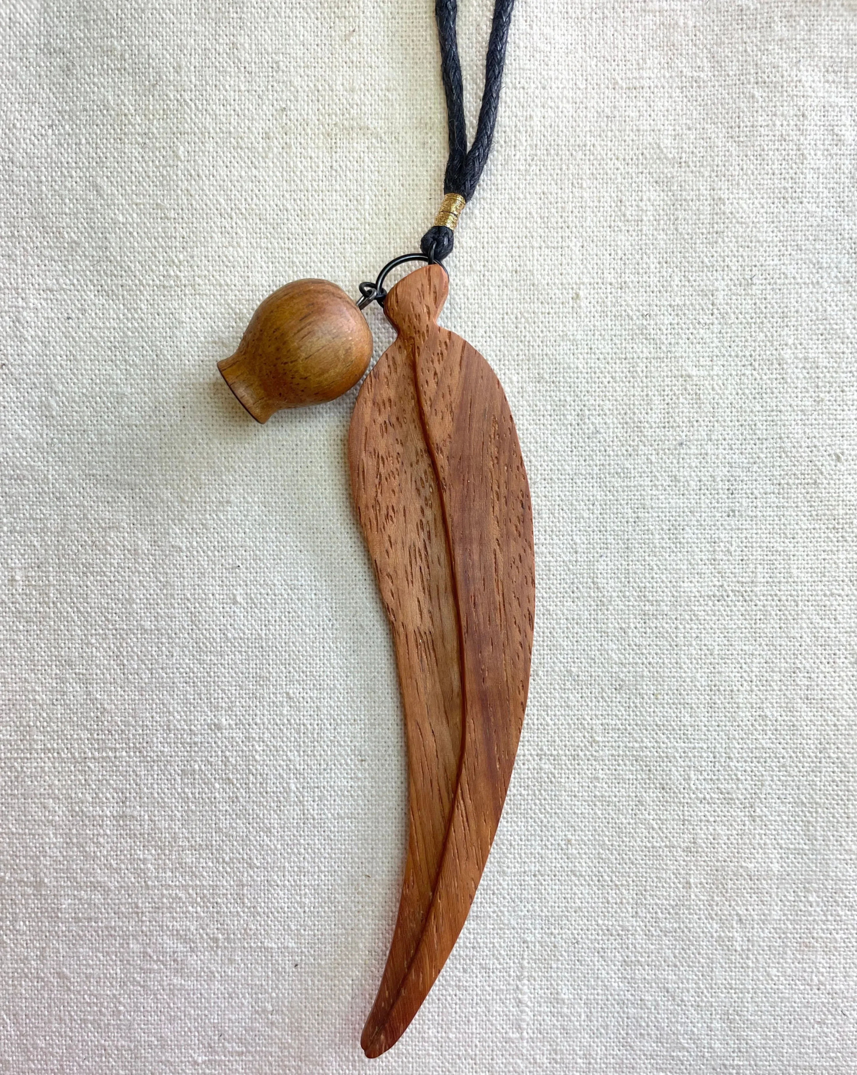 Gum Nut with Gum Leaf Pendant