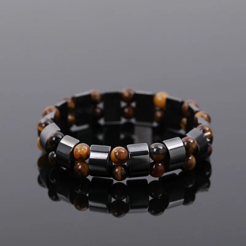 Haematite Tiger-Eye Bracelet Handmade Beaded Adult Men's Trendy Bracelet