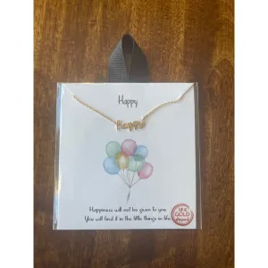 Happy Cursive Simple Necklace