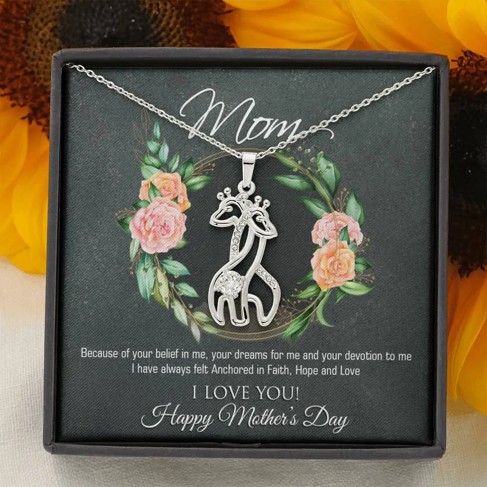 Happy Mother's Day Giraffe Necklace