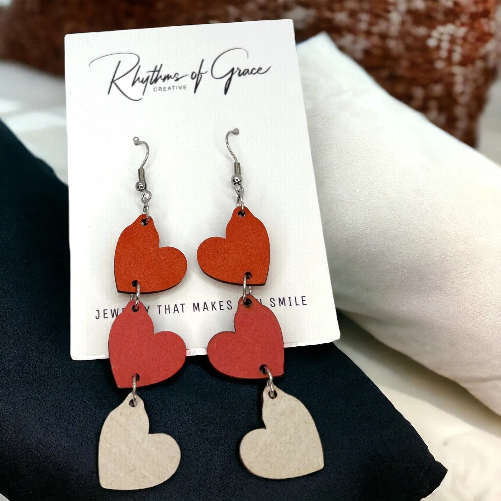 Happy Valentine’s Day Earrings - Red Heart, Heart Earrings, Valentine’s Earrings, Valentine Gift, Love Earrings, Heart Accessories, XOXO