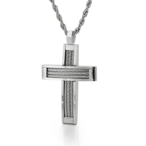 Hip-Hop Steel Wire Cross Pendant for Men - European & American Style