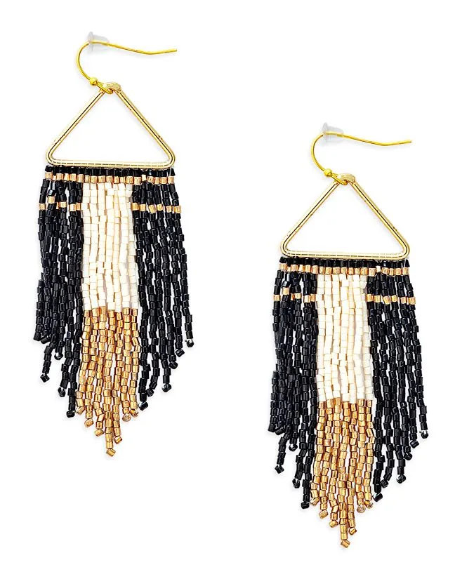 Horizon Sight Beaded Earrings In Ebony