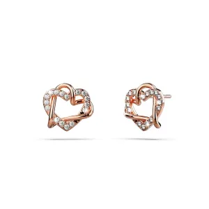 Intertwined Love & Hearts Rose Gold Plated Stud Earrings Embellished With SWAROVSKI Crystals