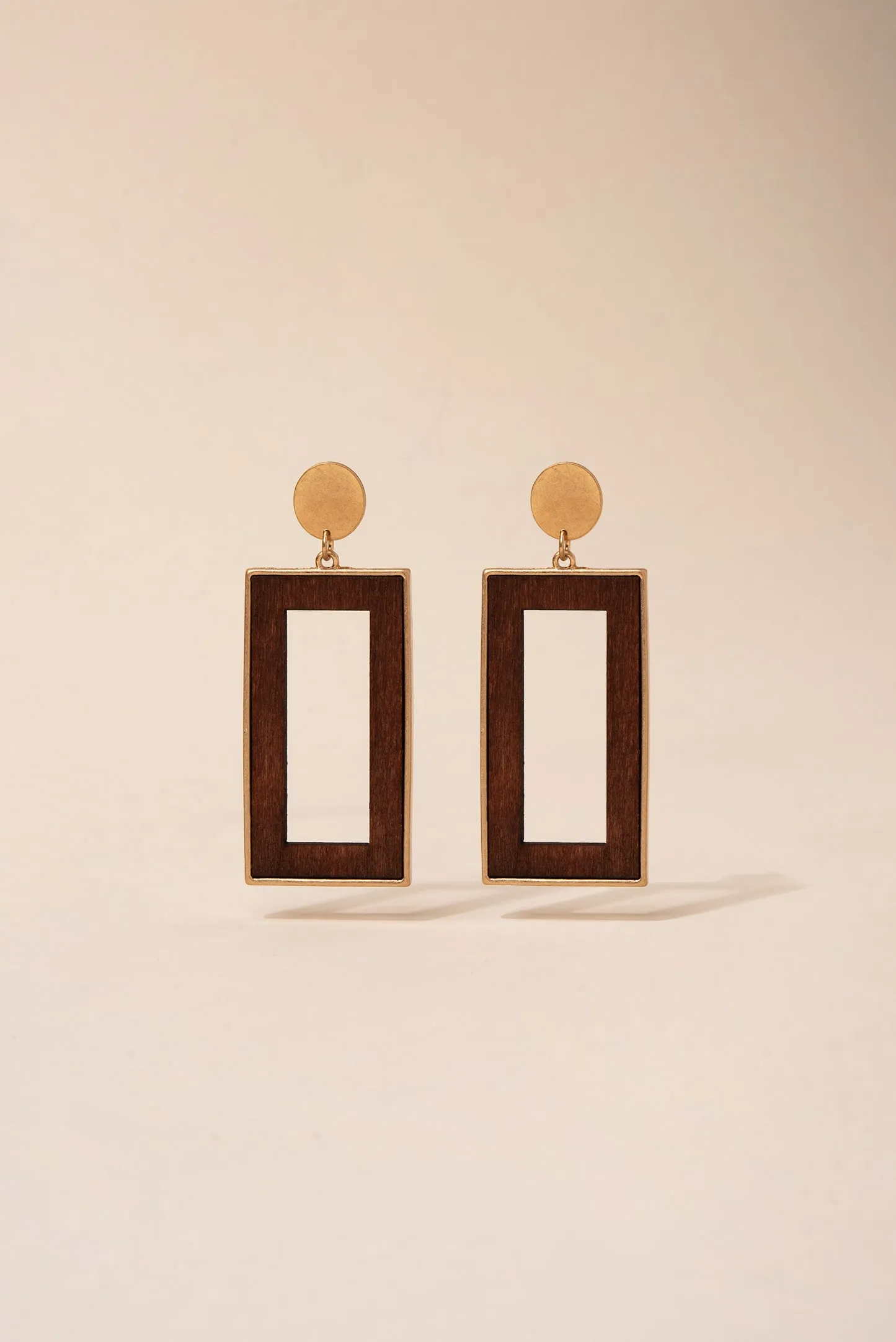 Irene Wood Rectangle Earrings