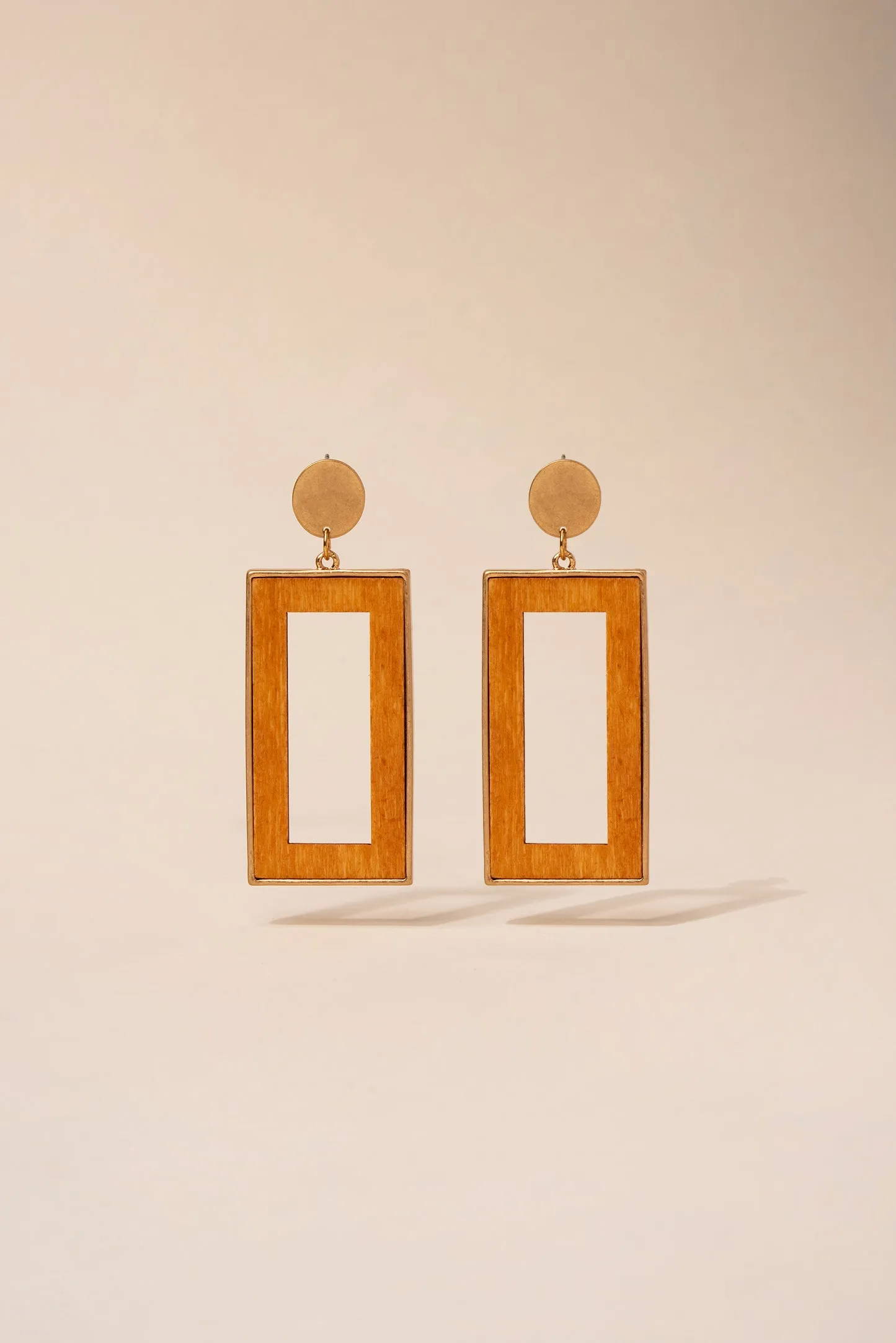 Irene Wood Rectangle Earrings