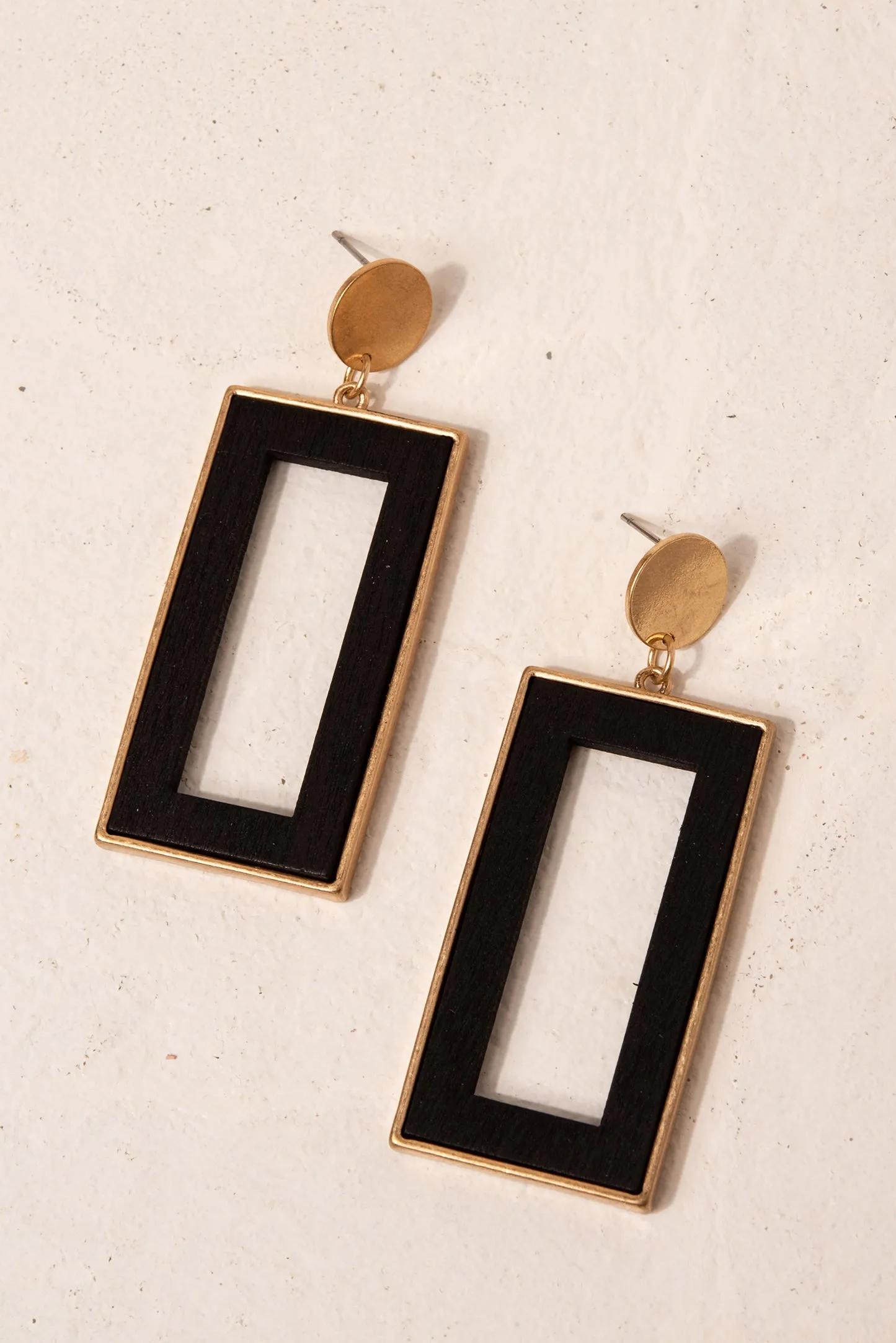 Irene Wood Rectangle Earrings