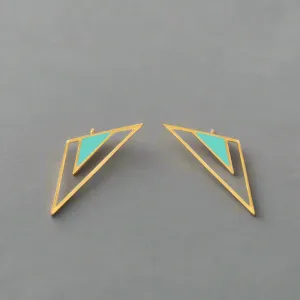 Iris Earrings Teal Green