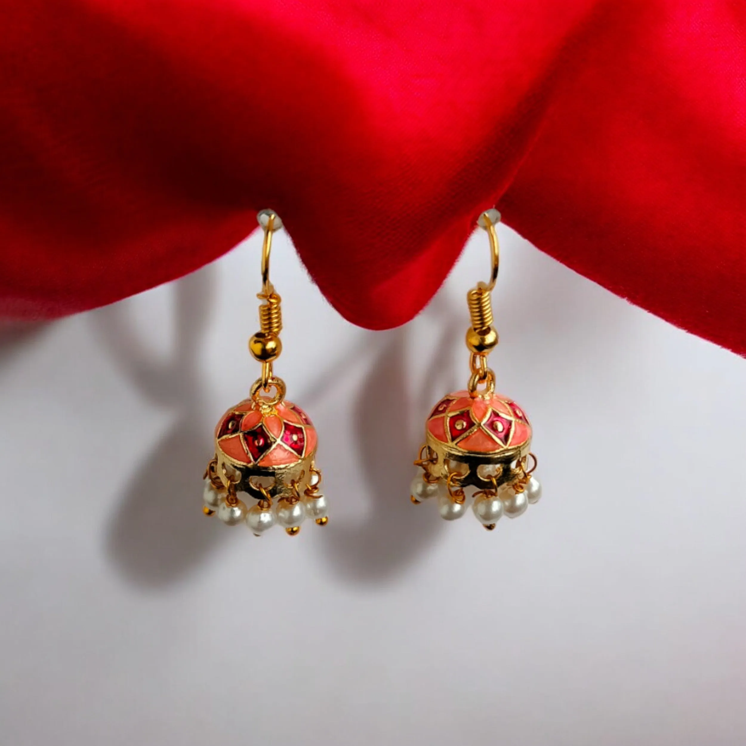 Jewelestia Rajputi Pearl Drop Jhumkas