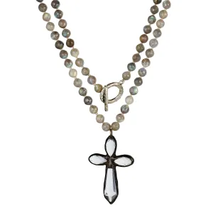 Labradorite Cross Necklace